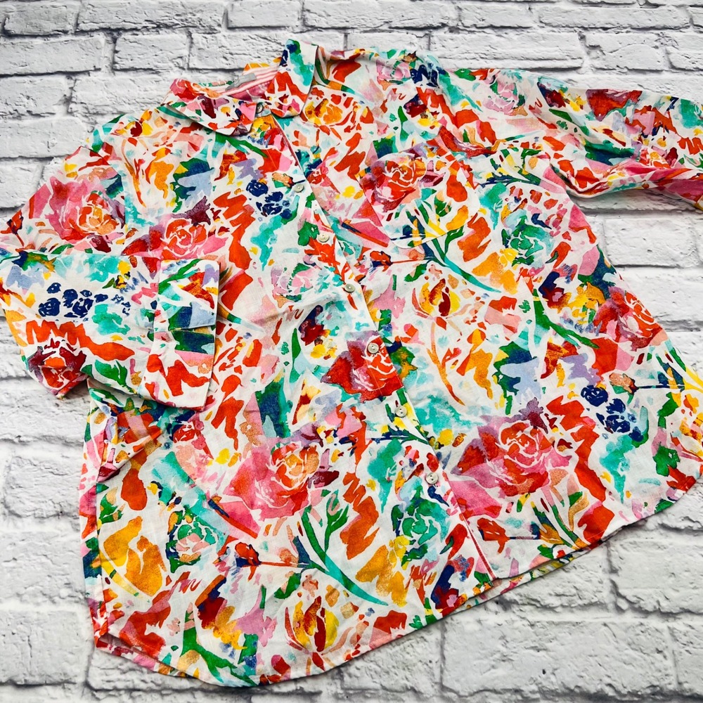 Floral Multicolor Women's Top from Chico's Size 3 NWOT